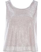 River Island Pink Metallic Open Back Top - Lyst