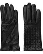 Bottega Veneta Woven Nappa Leather Gloves - Lyst