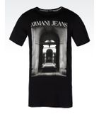 Armani Jeans T-Shirt In Stretch Cotton Jersey - Lyst