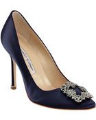 Manolo Blahnik Hangisi 105 Satin Pumps - Lyst