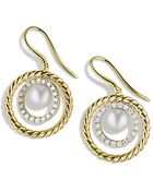 David Yurman Pearl Earrings With Diamonds In Gold - Lyst