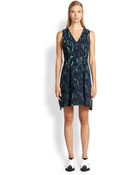 Proenza Schouler Flocked Printed Crepe Dress - Lyst