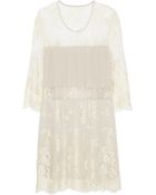 Mason by Michelle Mason Paneled Lace and Silk Mini Dress - Lyst