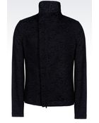 Emporio Armani Runway Blouson In Astrakhan Jacquard Flannel - Lyst