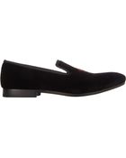 Alexander McQueen Beaded Skull Velvet Smoking Slippers - Lyst