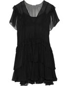 Miu Miu Tiered Silk-chiffon Mini Dress - Lyst