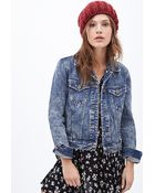 Forever 21 Mineral Wash Denim Jacket - Lyst