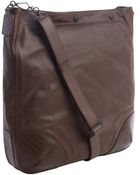 Bottega Veneta Brown Leather Snap Top Large Shoulder Bag - Lyst
