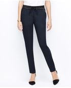 Ann Taylor Tall Faux Leather Trim Drawstring Pants - Lyst