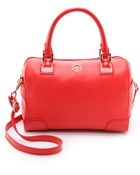 Tory Burch Robinson Middy Satchel - Poppy Red - Lyst