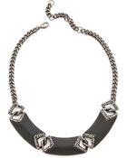 Alexis Bittar Chevron Link Bib Necklace - Black - Lyst