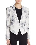Haute Hippie Floral Print Silk Cropped Blazer - Lyst