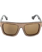 Balenciaga Textured Square Frame Sunglasses - Lyst