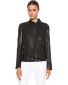 Helmut Lang Asymmetric Blistered Leather Jacket - Lyst