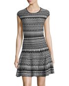 Max Studio Geometric-Print Fit-And-Flare Knit Dress - Lyst