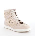 Jimmy Choo Lychee Star Studded Leather High Top 'Tokyo' Sneakers - Lyst
