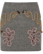 Stella McCartney Embroidered Tweed Mini Skirt - Lyst