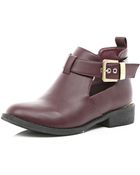 River Island Dark Red Cut Out Ankle Boots - Lyst