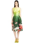 Oscar de la Renta Landscape Print Mikado Dress - Lyst