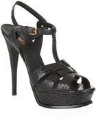 Saint Laurent Tribute Croc Sandal - Lyst