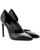 Saint Laurent Paris Patent-Leather Pumps - Lyst