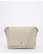 Furla Beige Leather Fold-Over Crossbody Bag - Lyst