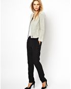 Iro Boucles Jacket with Lurex Flecks and Leather Trim - Lyst