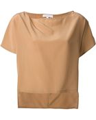 Patrizia Pepe Drape Fit Blouse - Lyst