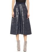 Rebecca Taylor Matelasse Midi Skirt - Thunder - Lyst