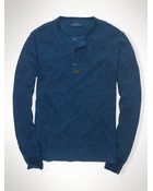 Polo Ralph Lauren Indigo Long-Sleeved Henley - Lyst