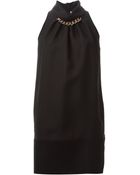 Victoria Beckham Chain Collar Sleeveless Dress - Lyst