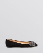 Tory Burch Pointed Toe Flats - Vanessa Crystal Bow - Lyst