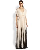Alice + Olivia Ginevia Bow Front Pleated Maxi Dress - Lyst