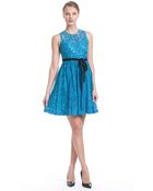 Plenty By Tracy Reese Belted Floral Lace Dress - Lyst