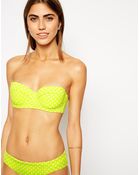 Asos Mix and Match Spot Longline Bandeau Bikini Top - Lyst