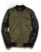 Forever 21 Mixed Media Bomber Jacket - Lyst