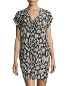 Derek Lam 10 Crosby Brushed-Print V-Neck Dress - Lyst