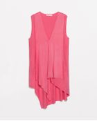 Zara Sleeveless Top With Asymmetrical Hem - Lyst