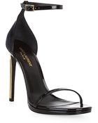 Saint Laurent Jane 110 Patent Ankle Strap Sandal - Lyst