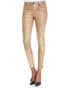Hudson Nico Metallic Snake-print Skinny Jeans - Lyst