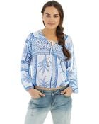 Free People Patterned Peasant Top - Lyst