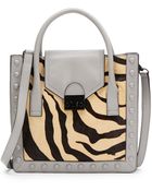 Loeffler Randall Print Calf Hair & Leather Tote - Lyst