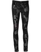 7 For All Mankind Metallic Skinny Jeans - Lyst