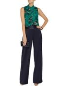 Oscar de la Renta Printed Silk Top - Lyst