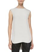 Helmut Lang Pebble-Pattern Sleeveless Silk Top - Lyst