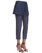 Suno Cropped Wrap-skirted Trousers - Lyst