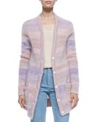 Michael Kors Long Shaker-Knit Cardigan - Lyst