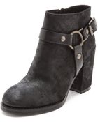 Ash Falcon Buckle Booties - Black/Black - Lyst
