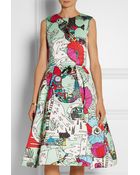 Mary Katrantzou Astere Printed Satin Dress - Lyst