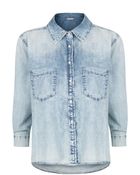 Mango Bleached Denim Shirt - Lyst